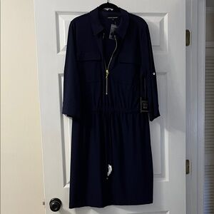 Boston Proper Navy Long Sleeve Dress